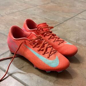 Nike Kids Shoes in Bright Orange and Light Blue